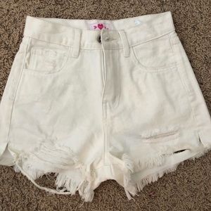 BuddyLove white denim shorts